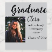 Afstuderen voegt naamklasse van 20xx congrats toe  wijn etiket (Enkel label)