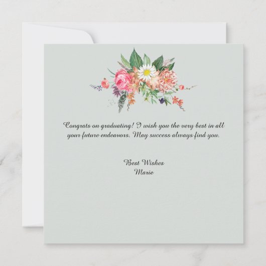 Afstuderen voegt zacht perzik en groene flora toe (Achterkant)