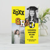 Afstuderen Voetbal Basketball Football Geel Kaart (Staand voorkant)