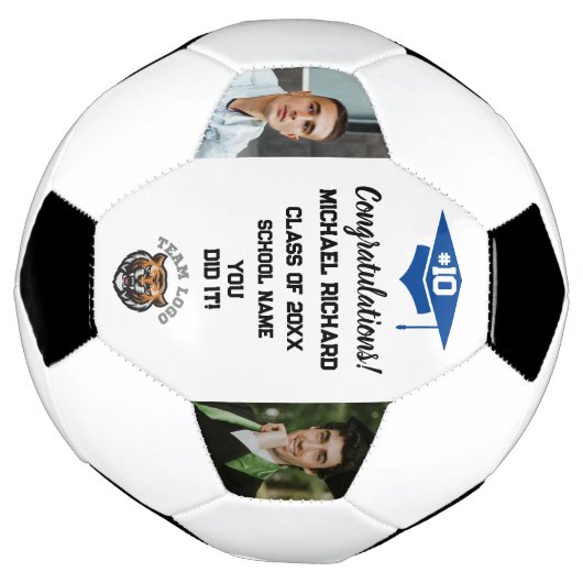 Afstuderen Voetbal Custom Foto & Naam Keepsake (Gedraaid)