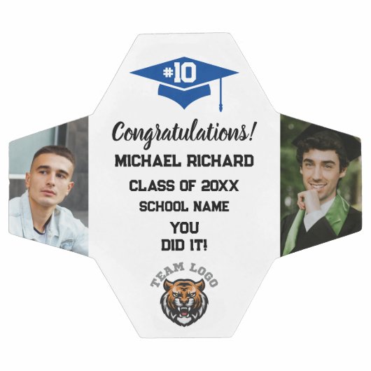 Afstuderen Voetbal Custom Foto & Naam Keepsake (Enkel)