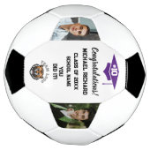 Afstuderen Voetbal Custom Foto & Naam Paarse (Gedraaid)
