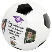 Afstuderen Voetbal Custom Foto & Naam Paarse (Drie kwart)