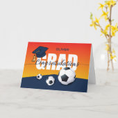 Afstuderen Voetbal Gefeliciteerd Atleet Afstudeerd Kaart (Gele Bloem)