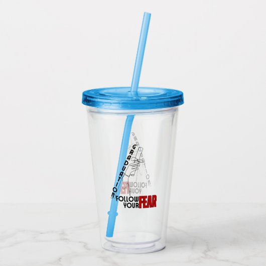 Afstuderen: Volg je angst.w Acryl Drinkbeker (Achterkant)