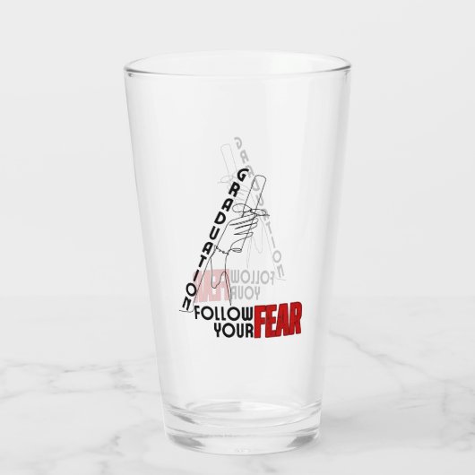 Afstuderen: Volg je angst.w Glas (Achterkant)