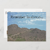 Afstuderen Volg je eigen pad woestijnwandeling Briefkaart (Voorkant / Achterkant)