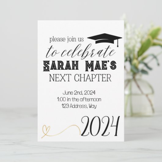 Afstuderen Volgend Afstudeerder Uitnodiging voor f (Staand voorkant)