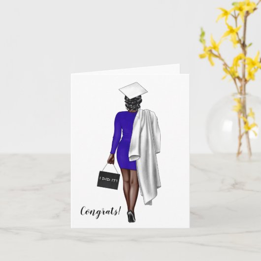 Afstuderen voor aangepaste Afrikaans-Amerikaanse v Kaart (Gele Bloem)