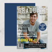 Afstuderen voor aangepaste tijdschriften bedankkaart (Voorkant / Achterkant)