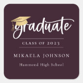 Afstuderen voor afspeelscript vierkante sticker (Voorkant)