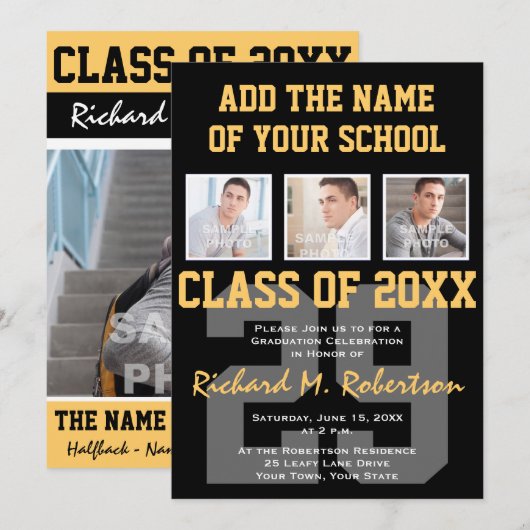 Afstuderen voor Athlete Team Colors Kaart (Voorkant / Achterkant)