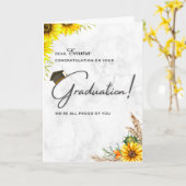 Afstuderen voor automatische gelukwensen kaart (Gele Bloem)