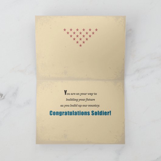 Afstuderen voor basisopleiding leger, militaire so kaart (Binnen)