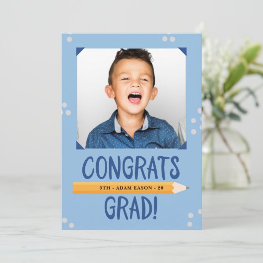 Afstuderen voor basisschool kaart (Staand voorkant)