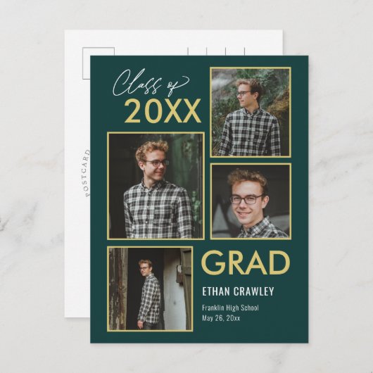 Afstuderen voor bewerkbare galerij bewerken briefkaart (Voorkant / Achterkant)