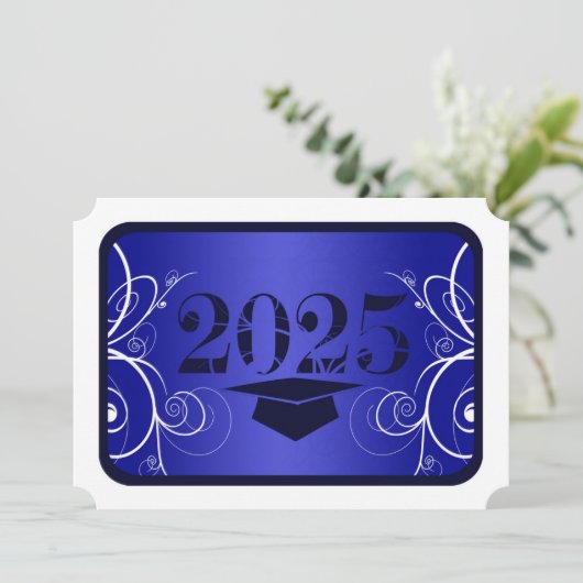 Afstuderen voor blauw en wit Lijst Kaart (Staand voorkant)