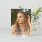 Afstuderen voor budgetkalligrafie Fotouitnodiging Kaart (Staand voorkant)