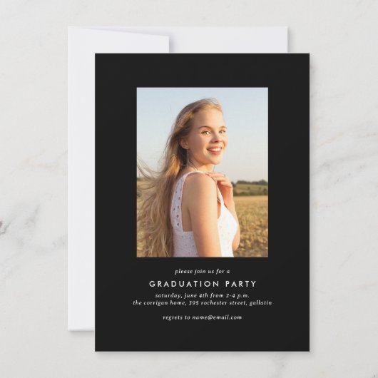 Afstuderen voor budgetkalligrafie Fotouitnodiging Kaart (Achterkant)