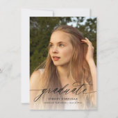 Afstuderen voor budgetkalligrafie Fotouitnodiging Kaart (Voorkant)