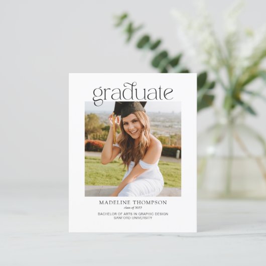 Afstuderen voor budgetminimalistisch lesfotocollag (Staand voorkant)