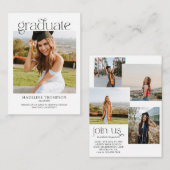 Afstuderen voor budgetminimalistisch lesfotocollag notitiekaartje (Voorkant / Achterkant)