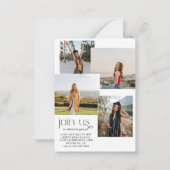 Afstuderen voor budgetminimalistisch lesfotocollag notitiekaartje (Achterkant)