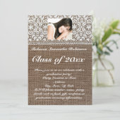 Afstuderen voor Burlap- en Lace-foto's Kaart (Staand voorkant)