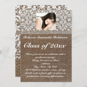 Afstuderen voor Burlap- en Lace-foto's Kaart (Voorkant / Achterkant)