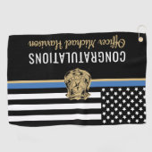 Afstuderen voor de blauwe lijn van de politieacade golfhanddoek (Horizontaal)