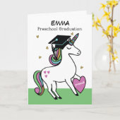 Afstuderen voor de voorschoolse school Gefelicitee Kaart (Gele Bloem)