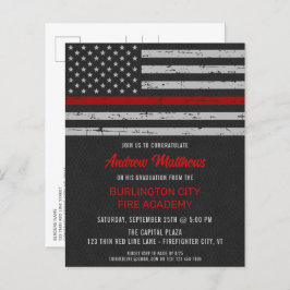 Afstuderen voor dunne rode lijn brandweerman