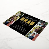 Afstuderen voor Folie met Varsity Pride EDITABLE K Uitnodiging (Gedraaid)