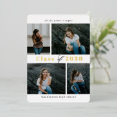 Afstuderen voor Folie van geraffineerde collage ED Folie Uitnodiging (Staand Voorkant)