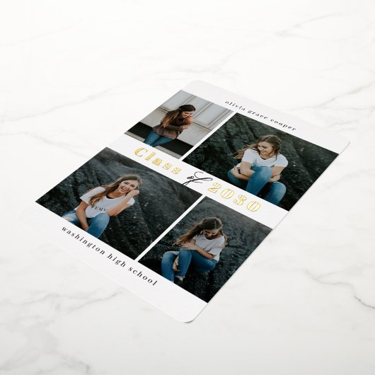 Afstuderen voor Folie van geraffineerde collage ED Folie Uitnodiging (Gedraaid)