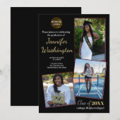 afstuderen voor foto ' s met zwarte en gouden kleu kaart (Voorkant / Achterkant)