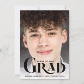 Afstuderen voor fotogebold grote typografie aankondiging (Voorkant)