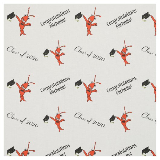 Afstuderen voor gepersonaliseerde Cute Crawfish Stof (Swatch)