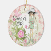 Afstuderen voor gepersonaliseerde koelmeisje en ro keramisch ornament (Links)