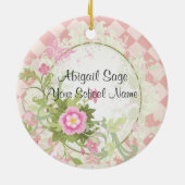 Afstuderen voor gepersonaliseerde koelmeisje en ro keramisch ornament (Achterkant)