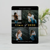 Afstuderen voor geraffineerde Folie voor collage E Folie Uitnodiging (Staand Voorkant)