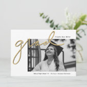 Afstuderen voor gouden foto's met scripts Afstudee Aankondiging (Staand voorkant)