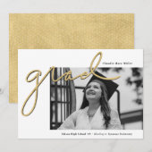 Afstuderen voor gouden foto's met scripts Afstudee Aankondiging (Voorkant / Achterkant)