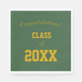 Afstuderen voor groene en gouden schoolkleuren servet (Voorkant)