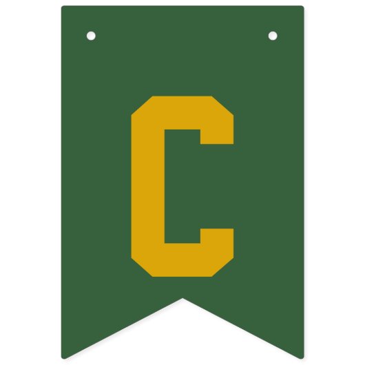 Afstuderen voor groene en gouden schoolkleuren vlaggetjes (Tweede vlag)