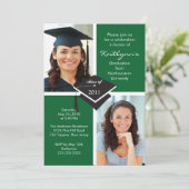 Afstuderen voor groene en witte foto kaart (Staand voorkant)