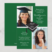 Afstuderen voor groene en witte foto kaart (Voorkant / Achterkant)