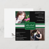 Afstuderen voor groene en zwarte lint kaart (Voorkant / Achterkant)