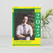 Afstuderen voor groene gele schoolkleuren foto's g kaart (Staand voorkant)
