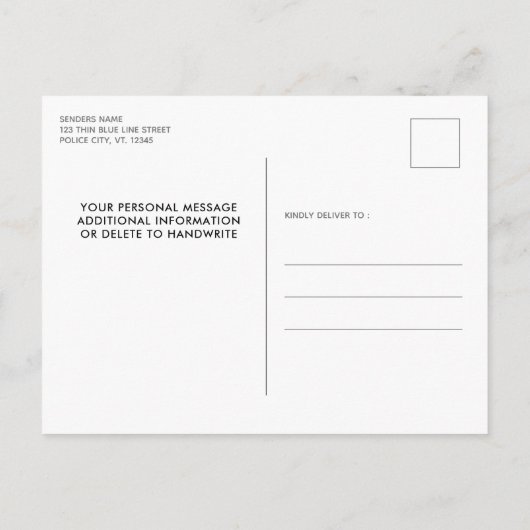 Afstuderen voor handhaving van wet- en regelgeving uitnodiging briefkaart (Achterkant)